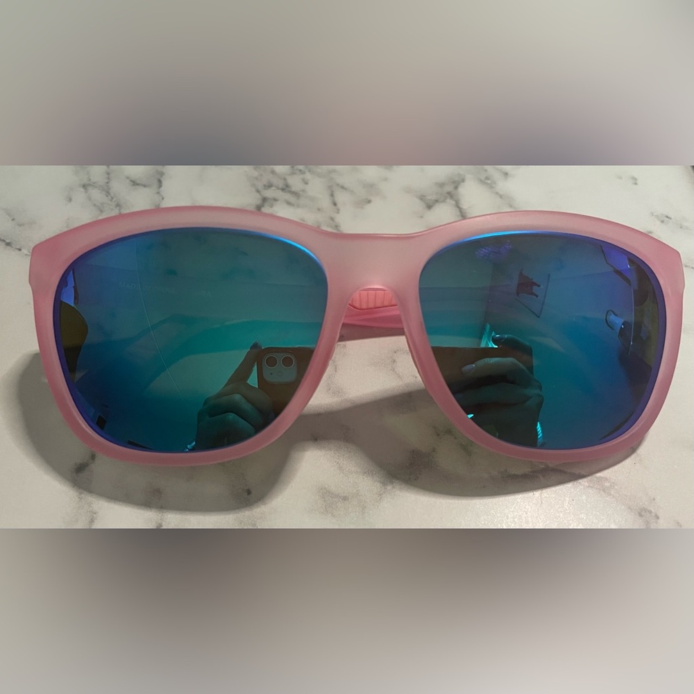 TYR Pink Sunglasses with Blue Lenses